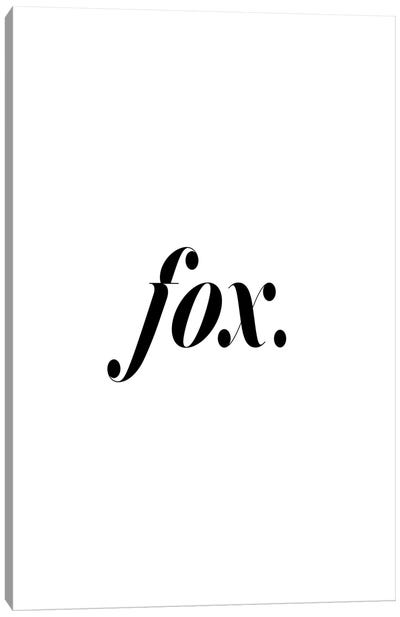 Fox. (White) Canvas Art Print - White Art