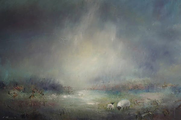 Sheep: Grazing at Thirlmere by Lisa House