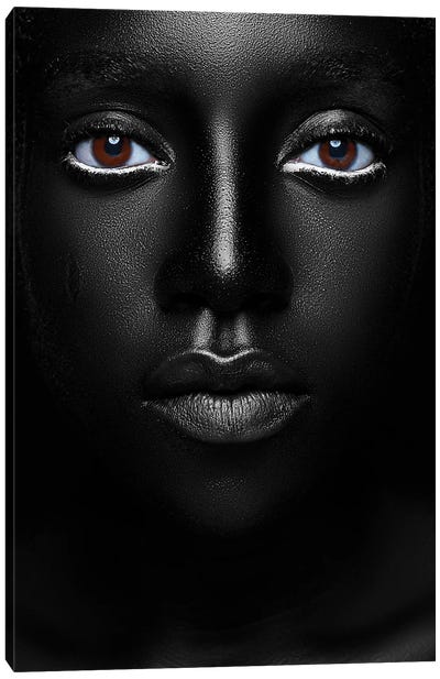 Black Portrait Canvas Art Print - Monochromatic Photography