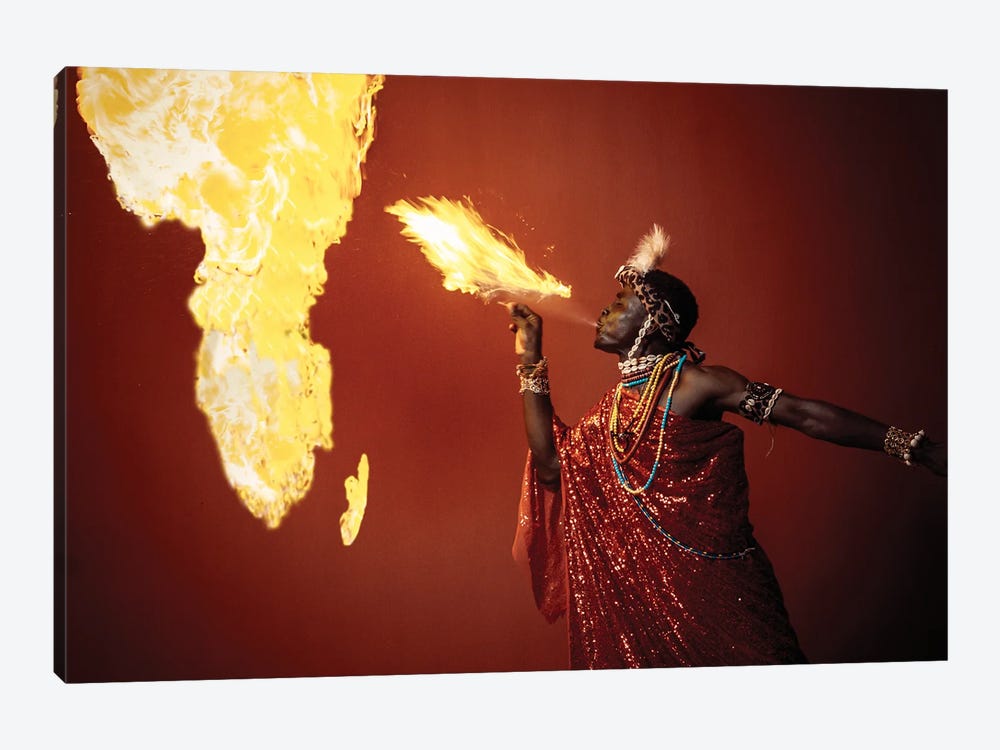 African Fire God by Harry Odunze 1-piece Canvas Artwork