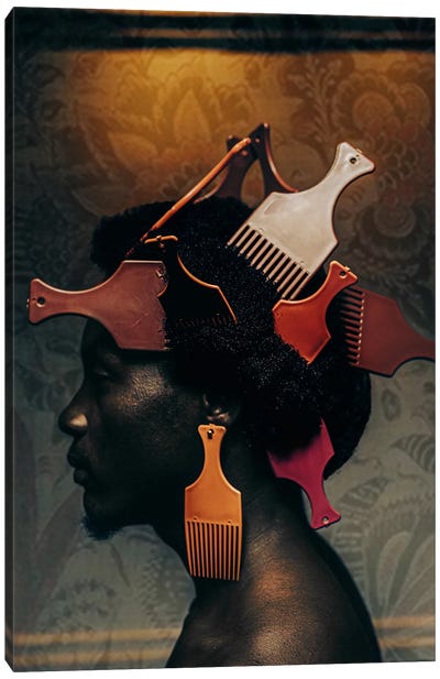 Afro Art Canvas Art Print - Contemporary Portraiture by Black Artists
