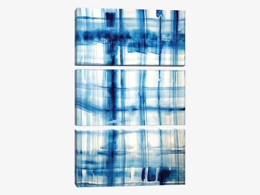 Indigo Stripes II by Hope Bainbridge 3-piece Canvas Print