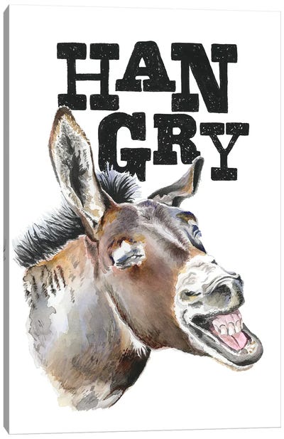 Hangry Donkey Canvas Art Print - Donkey Art