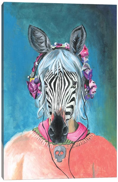 I Can't Hear You Canvas Art Print - Zebra Art