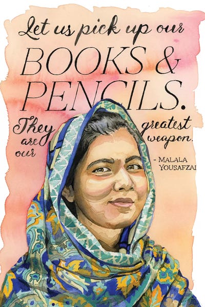 Kids Inspirational Art: Malala by Heather Perry