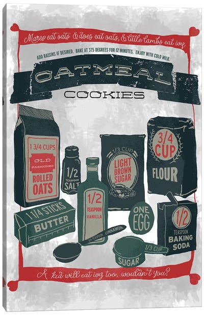 Oatmeal Cookies Canvas Art Print - Cooking & Baking Art