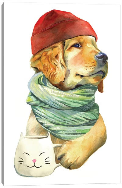 Puppaccino Canvas Art Print - Heather Perry