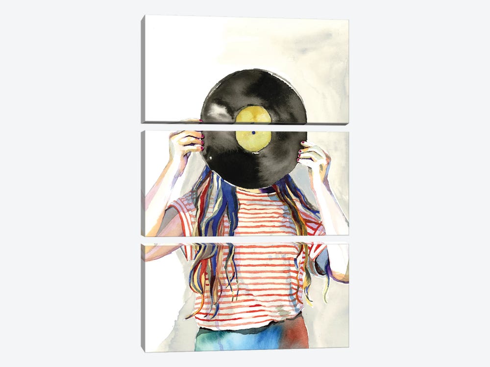 Record Head by Heather Perry 3-piece Art Print