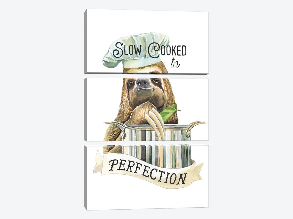 Slow Cooked Sloth by Heather Perry 3-piece Canvas Art