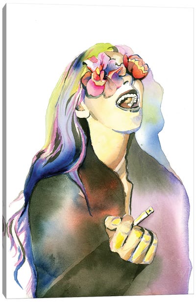 Smoker Canvas Art Print - Women's Top & Blouse Art