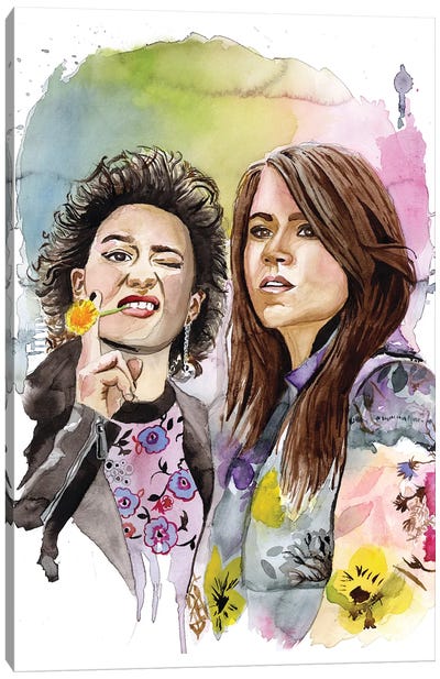 Abbi And Ilana Canvas Art Print - Sitcoms & Comedy TV Show Art