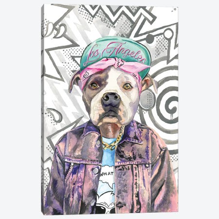 What's Up Dog Canvas Print #HPE46} by Heather Perry Art Print