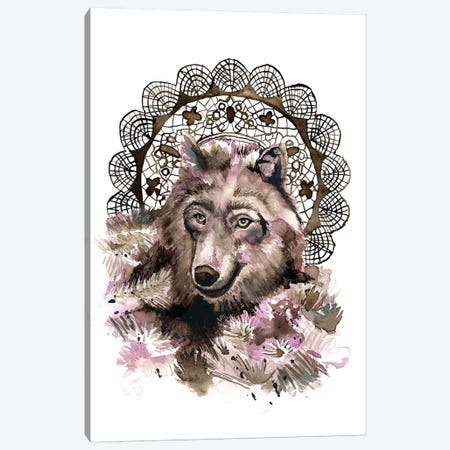 Wolf Canvas Print #HPE47} by Heather Perry Art Print