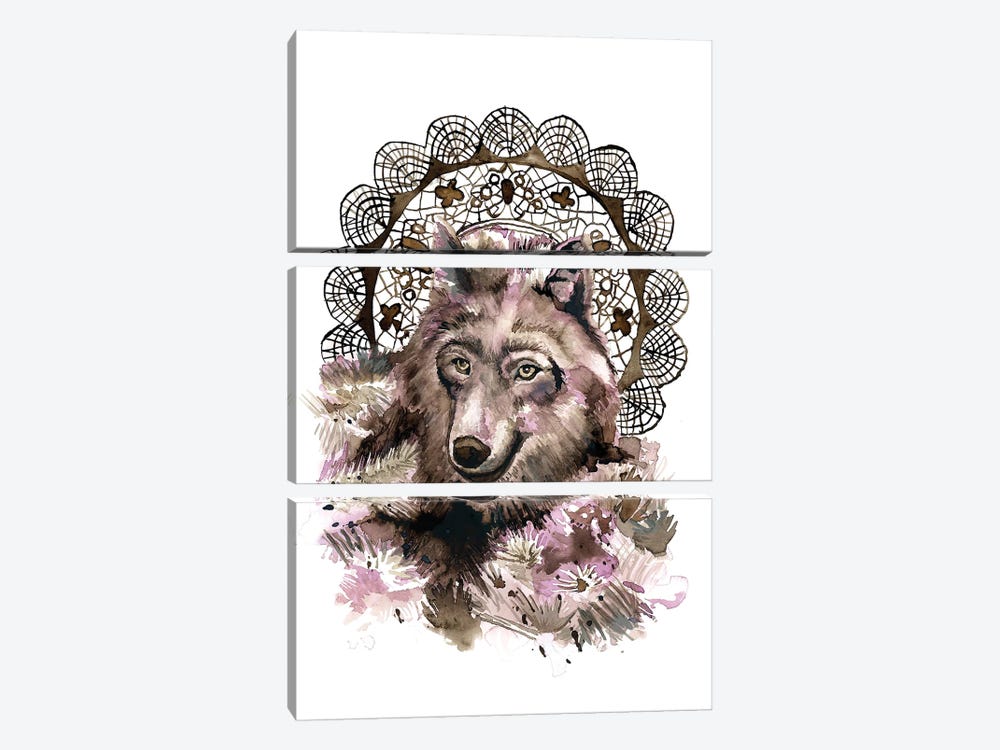 Wolf by Heather Perry 3-piece Canvas Art Print
