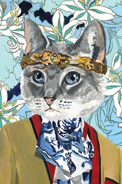 Gucci Cat Canvas Art Print by Heather 