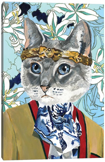 Gucci Cat Canvas Art Print - Cat Art