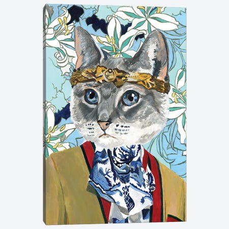 Gucci Cat Canvas Print #HPE49} by Heather Perry Canvas Artwork