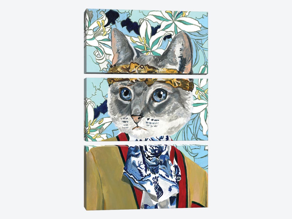 Gucci Cat by Heather Perry 3-piece Canvas Print