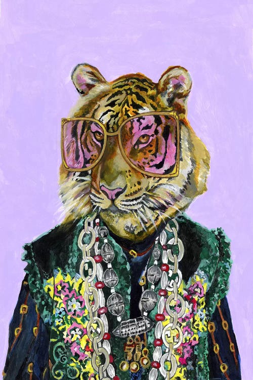 himmelsk Bluebell Nøgle Gucci Bengal Tiger Canvas Art Print by Heather Perry | iCanvas