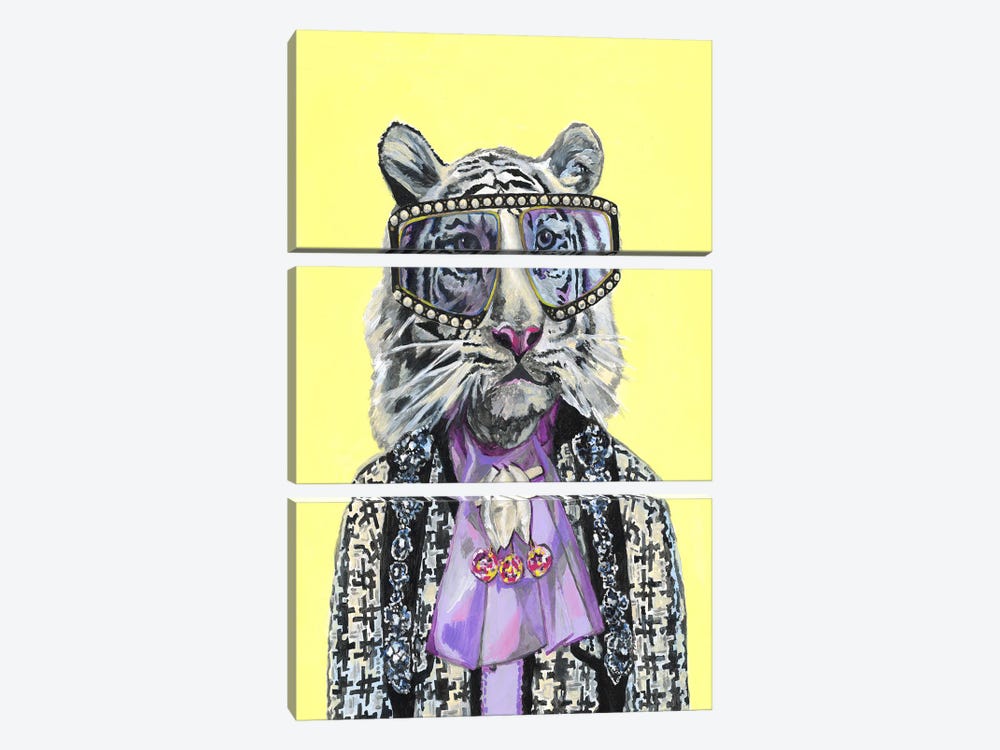 Gucci White Tiger by Heather Perry 3-piece Canvas Wall Art