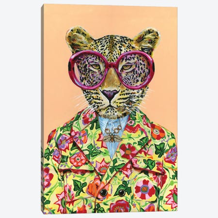 Gucci Leopard Canvas Print #HPE73} by Heather Perry Art Print