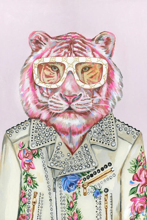 Cat in a Gucci Hoodie Art Print