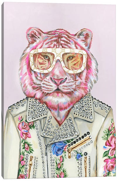 Gucci Pink Tiger Canvas Art Print - Animal Art