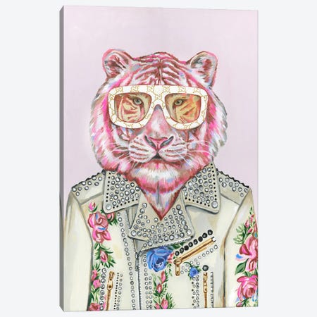 Gucci Pink Tiger Canvas Print #HPE88} by Heather Perry Canvas Artwork