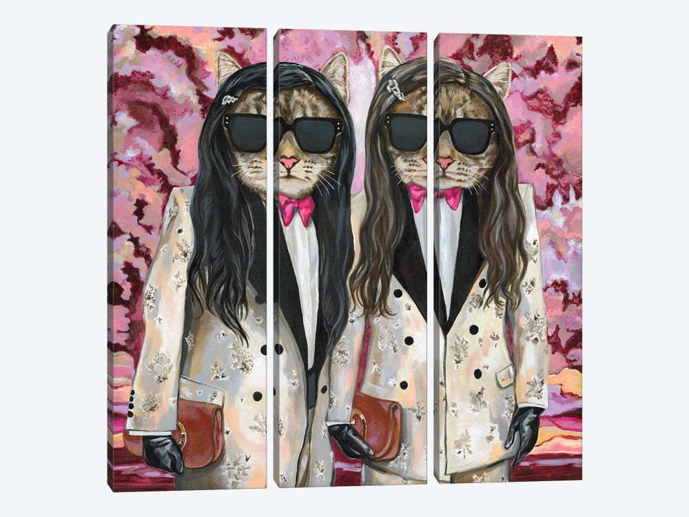 Gala Cats by Heather Perry 3-piece Canvas Art Print