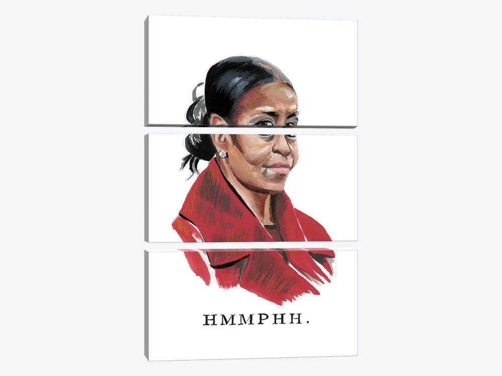 Disapproving Michelle Obama by Heather Perry 3-piece Canvas Print