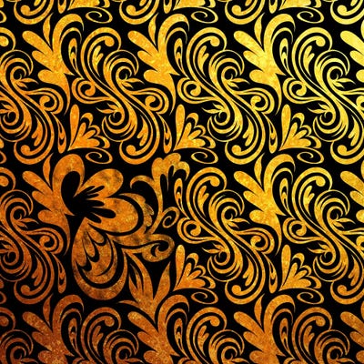 Element of Peace in Black & Gold by 5by5collective metal wall art