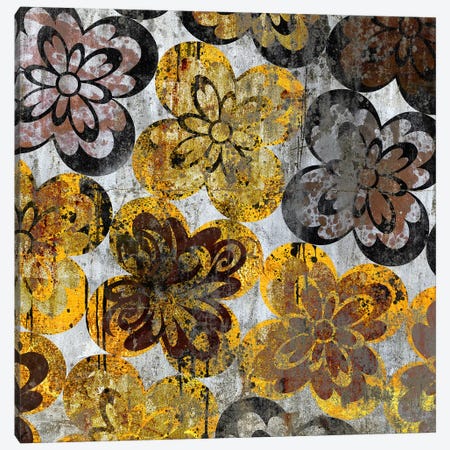 Flourished Floral on Grunge Wall Canvas Print #HPP15} by 5by5collective Canvas Print
