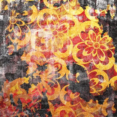 Flourished Floral Torn by 5by5collective metal wall art