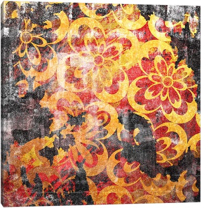 Flourished Floral Torn Canvas Art Print - Hidden Pattern Perfection