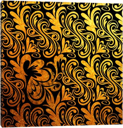 Element of Peace in Black & Gold Canvas Art Print - Hidden Pattern Perfection