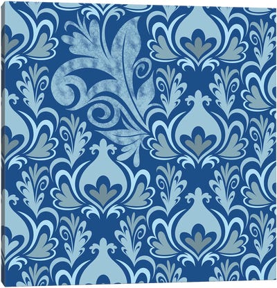 Incoherent Fragment in Blue & Light Blue Canvas Art Print - Hidden Pattern Perfection