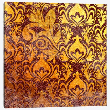 Incoherent Fragment in Gold with Maroon Patterns Canvas Print #HPP21} by 5by5collective Canvas Print