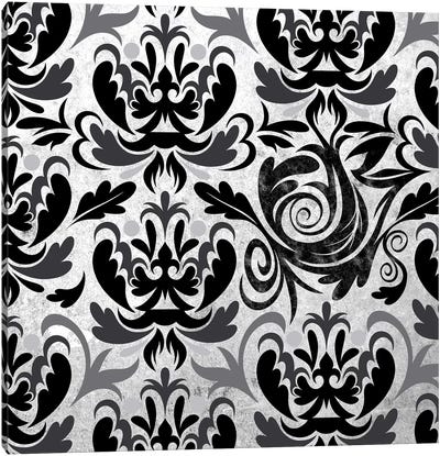 Modular Movement in Black & White Canvas Art Print - Black & White Patterns