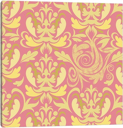 Modular Movement in Pink & Yellow Canvas Art Print - Hidden Pattern Perfection