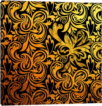 Secret View in Black & Gold Canvas Art Print - Hidden Pattern Perfection
