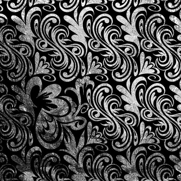 Damask: Element of Peace in Black & Silver by 5by5collective