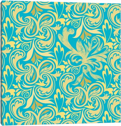 Secret View in Blue & Yellow Canvas Art Print - Hidden Pattern Perfection