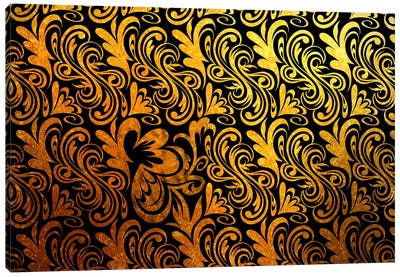 Element of Peace in Black & Gold Extended Canvas Art Print - Hidden Pattern Perfection