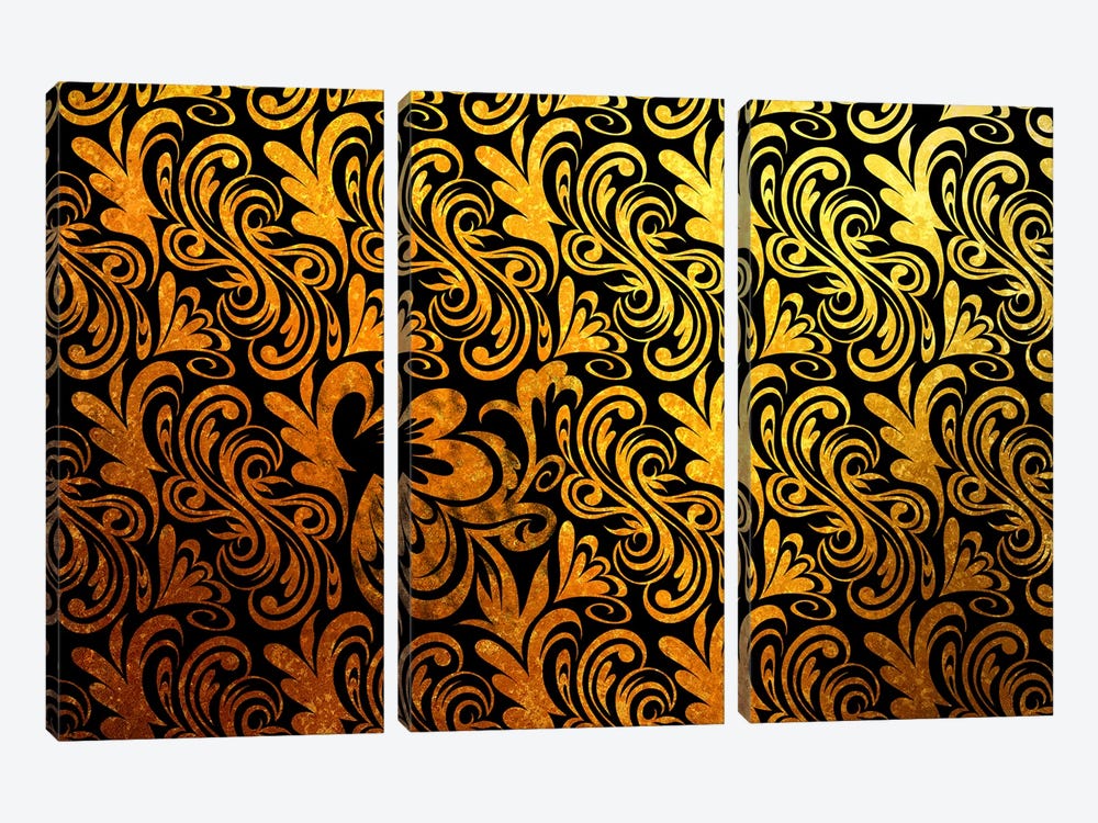 Element of Peace in Black & Gold Extended by 5by5collective 3-piece Canvas Print