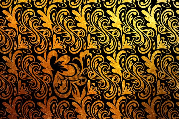 Damask: Element of Peace in Black & Gold Extended by 5by5collective