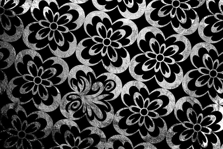 Flourished Floral in Black & Silver Extended