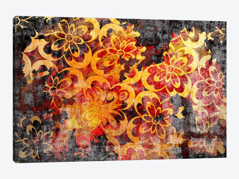 Flourished Floral Torn Extended by 5by5collective 1-piece Canvas Art Print