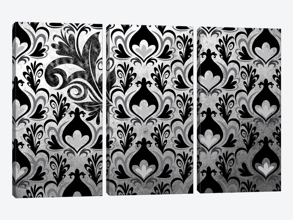 Incoherent Fragment in Black & White Extended by 5by5collective 3-piece Canvas Art Print