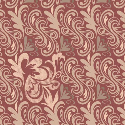 Element of Peace in Red & Beige by 5by5collective metal wall art