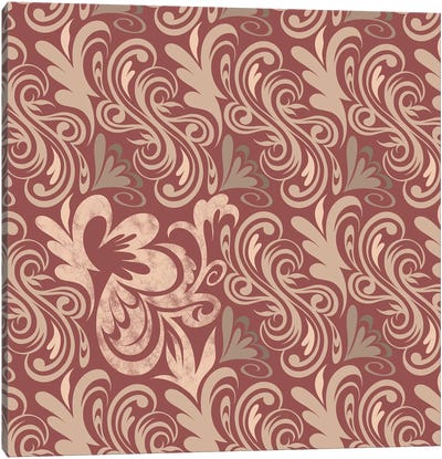 Element of Peace in Red & Beige Canvas Art Print - Hidden Pattern Perfection